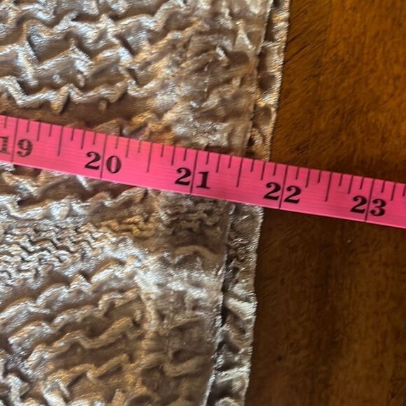 Selene Womens Medium Vintage Gold Textured Scoop Neck Blouse Top Glam Party - Picture 7 of 7